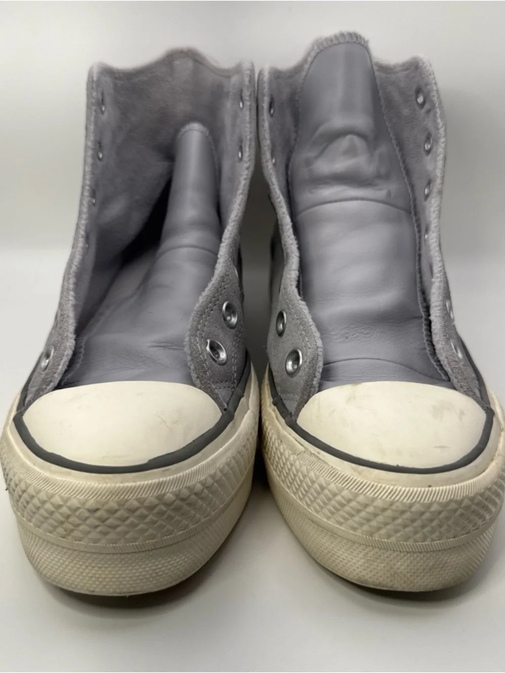 CONVERSE Chuck Taylor All Star Lift Platform Suede Grey A03251C Women Size 8.5 - Picture 3 of 6